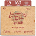 Laundry Detergent Sheets, Berry Burst Scent, No Plastic, 160 Count, 1 Pack