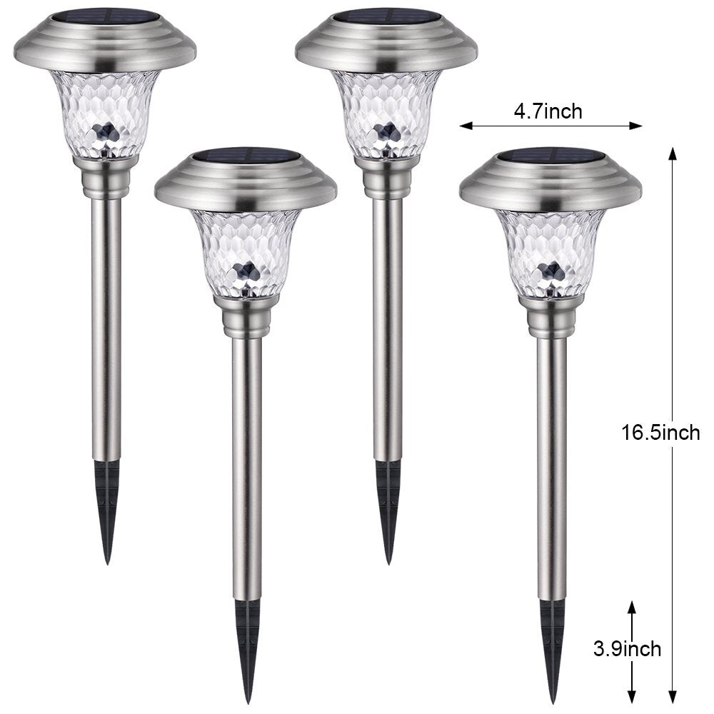 4 Pack Solar Pathway Lights Waterproof,Sup