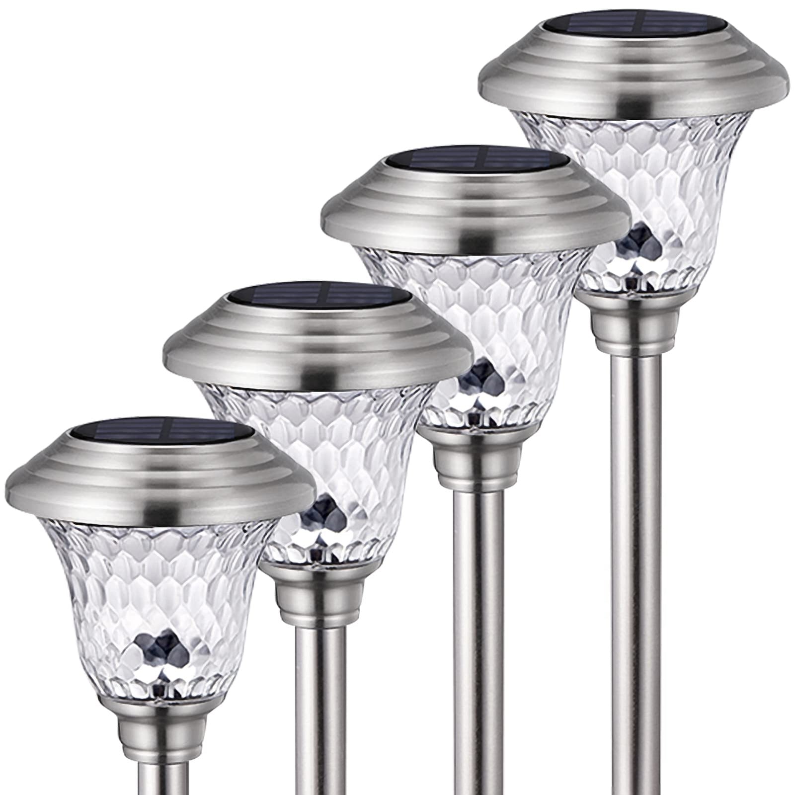 4 Pack Solar Pathway Lights Waterproof,Sup