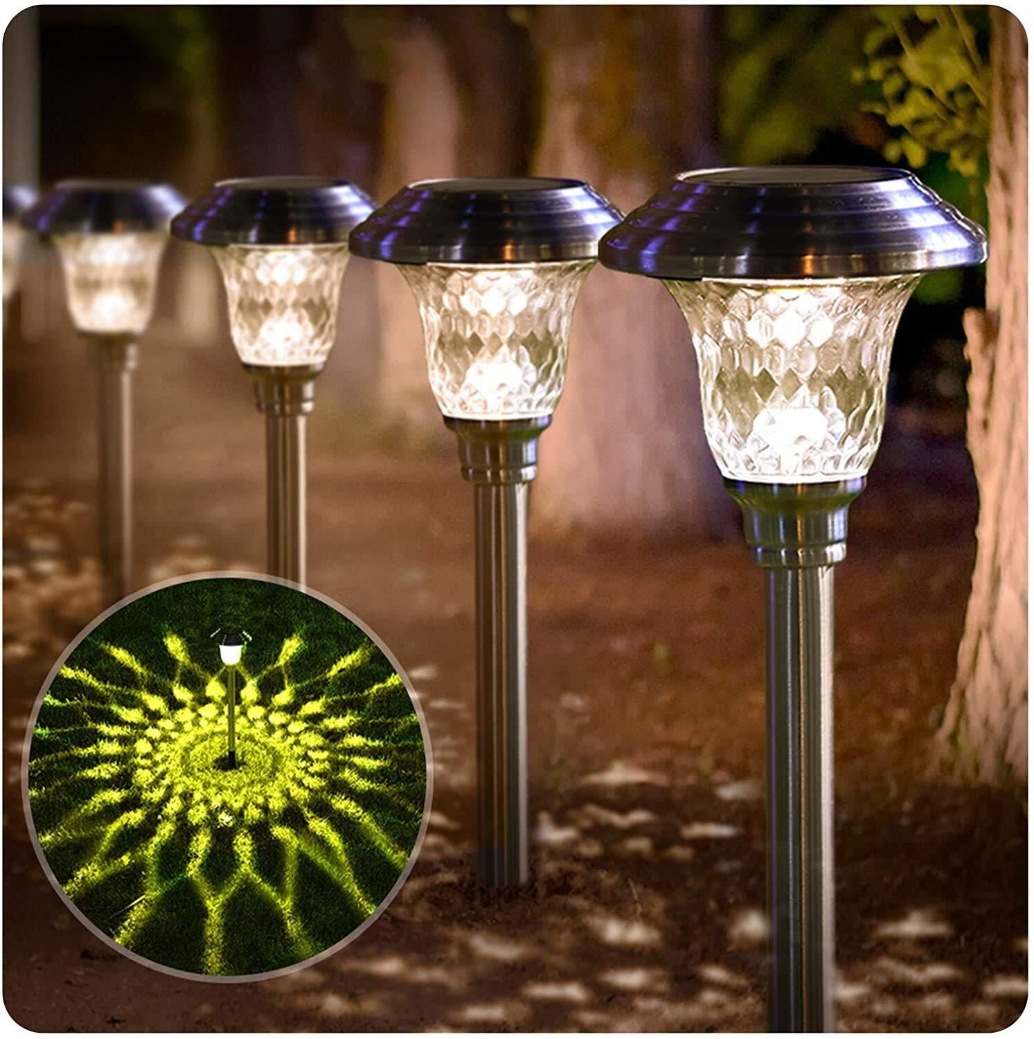 4 Pack Solar Pathway Lights Waterproof,Sup